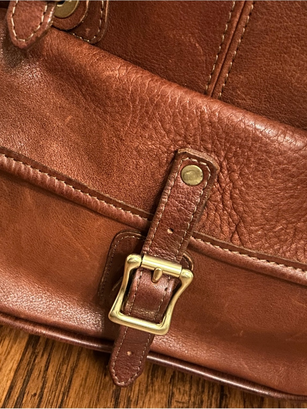 JW Hulme Continental Backpack Made In USA Genuine Brown Leather. Like New - Picture 5 of 13